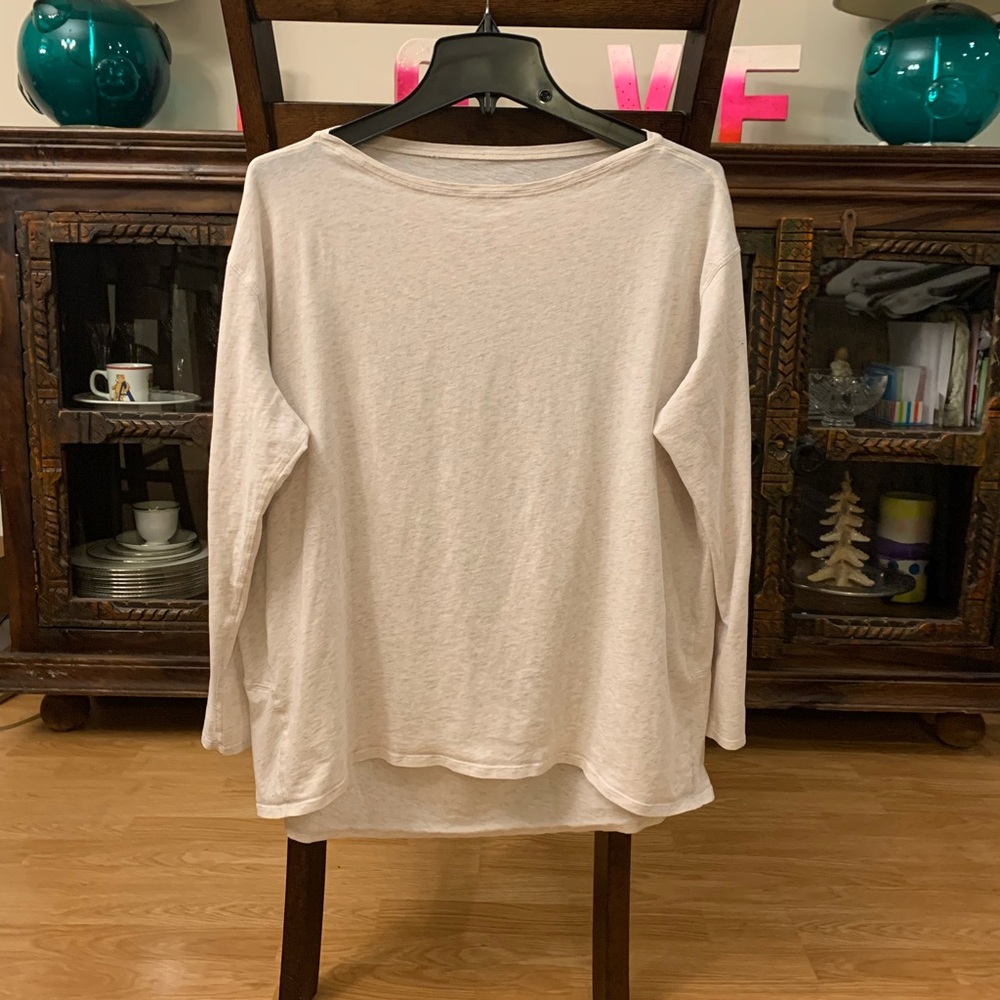 Lululemon Back in Action Long Sleeve Shirt; White Opal/Grey Speckled
